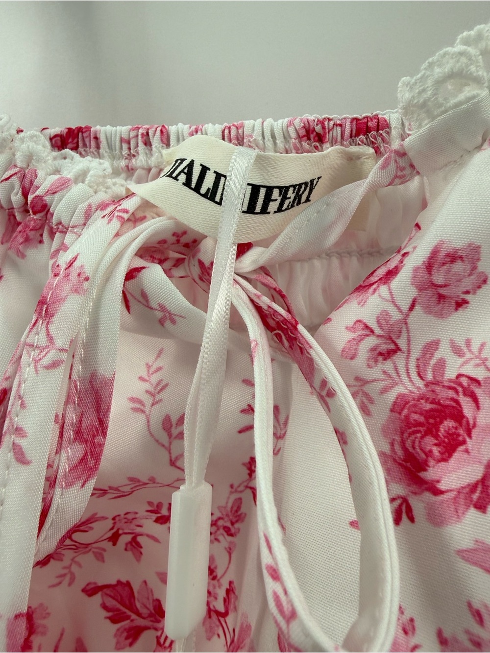 Floral Pink Midi Sundress with Tie Front - - Picture 16 of 16
